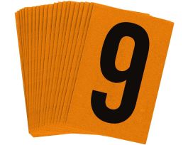 BradyLite 1 in Reflective Numbers Black on Orange, 9 25/PK