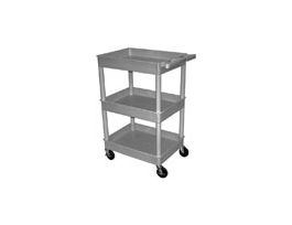 Tub Shelf Utility Cart with Two 2-3/4" Tub Shelves, Gray