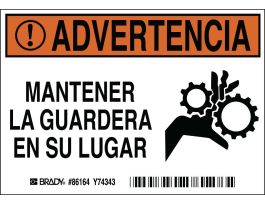 ADVERTENCIA Mantener La Guardera En Su Lugar, 3.5" H x 5" W x 0.006" D, Polyester