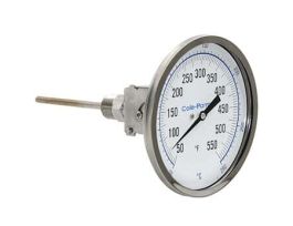 Industrial Silicone Filled Bimetal Thermometer, 3 Dial, Adjustable Angle, 9 Stem, 50-550F (10-290C)