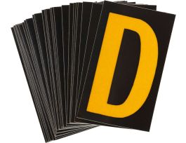 BradyLite 2.5 in Reflective Numbers Yellow on Black, D 25/PK