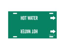 HOT WATER Pipe Marker, 24" W, Fits Pipes 8" Dia. Thru 9.875" Dia.