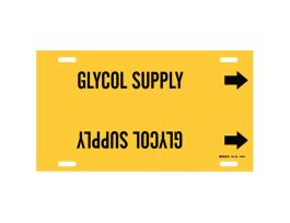 Glycol Supply Pipe Marker, 8" H x 16" W, Fits Pipes 6" Dia. Thru 7.875" Dia.