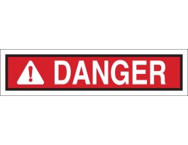 Blank DANGER Sign, 2.25" H x 9" W x 0.006" D, Black/Red on White, Polyester, w/Exclamation Triangle