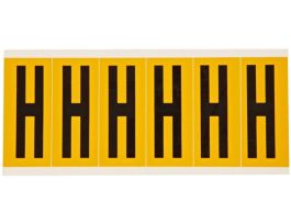 Outdoor Vinyl 3 in Black on Yellow Letters H Card of 6 Labels