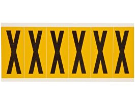 Outdoor Vinyl 3 in Black on Yellow Letters X Card of 6 Labels