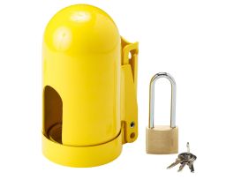 Snap Cap Gas Cylinder Lockout, 6.5"x 3-1/8" x 11 UN, High Pressure Fine Thread