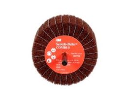 Scotch-Brite™ Combi-S Wheel 80678, 3 in x 1-3/4 in 1/4 in Shank P120 X-weight, 10 ea/Case