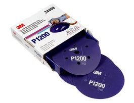 3M™ Hookit™ Flexible Abrasive Disc 270J, 34408, 6 in, Dust Free, P1200, 25 disc per carton, 5 cartons per case