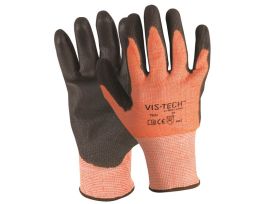 GLOVE HI-VIS PU PALM COATED