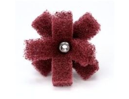 Scotch-Brite™ Cross Buff, 2 in x 1/2 in x 2 PLY x 8-32 High Strength A VFN, 25/Carton, 100 ea/Case