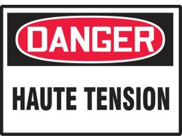 Safety Label, 3.5" x 5", DANGER HIGH VOLTAGE, ADHESIVE VINYL, 5/PK