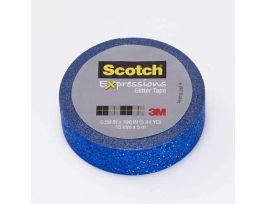 Scotch® Expressions Glitter Tape C514-BLU2, .59 in x 196 in (15 mm x 5 m) Dark Blue Glitter