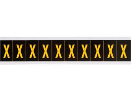 Outdoor Vinyl 2 in Yellow on Black Letters X Card of 10 Labels