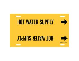 Hot Water Supply Pipe Marker, 10" H x 24" W, Fits Pipes 8" Dia. Thru 9.875" Dia.