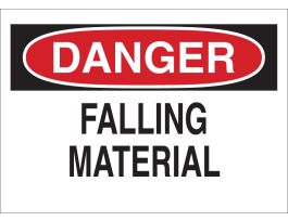 DANGER Falling Material Sign, 7" H x 10" W x 0.035" D, Aluminum