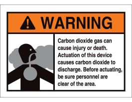 WARNING Carbon Dioxide Gas Can Cause Injury Or Death... Sign, 7" H x 10" W x 0.035" D, Aluminum