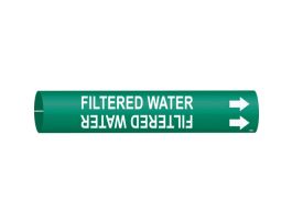 Filtered Water Pipe Marker, 2" H x 2" W, Fits Pipes 2.5" Dia. Thru 3.875" Dia.