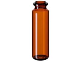 Headspace Vial, Amber Glass, 20 mm, Crimp Neck, Round Bottom, 20 mL; 1000/pk