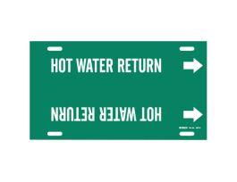 HOT WATER Return Pipe Marker, 24" W, Fits Pipes 8" Dia. Thru 9.875" Dia.