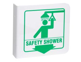 Safety Shower Sign, 8" H x 8" W x 4" D, Acrylic