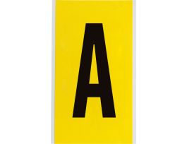 Repositionable Vinyl 6 in Black on Yellow, Letters A Card