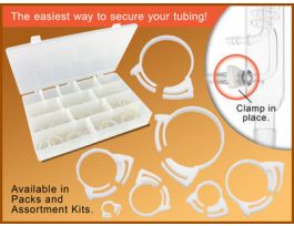 NYLON TUBING CLAMP, 1.25-1.425IN, PK-50