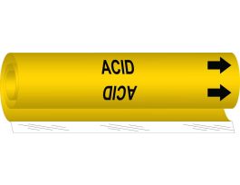 ACID Pipe Marker, 9" H x 8" W, Fits Pipes 1.5" Dia. Thru 2.375" Dia.