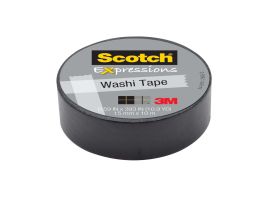 Scotch® Expressions Washi Tape C314-BLK, .59 in x 393 in (15 mm x 10 m) Black