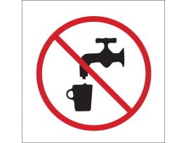 Unsafe To Drink Picto Sign, 7" H x 10" W x 0.035" D, Aluminum