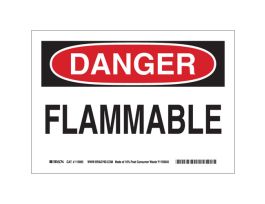 DANGER Flammable Sign, 7" H x 10" W x 0.055" D, Polypropylene