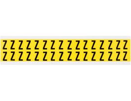 Repositionable Vinyl 0.625 in Black on Yellow, Letters Z Card of 32 Labels