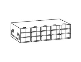 Upright Freezer Rack for 50-Cell Hinged Top Plastic Boxes, 5 x 3 Array