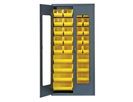 CABINET CLEARVIEW W/28 YLW BINS STL 36IN