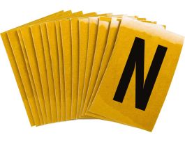 BradyLite 1 in Reflective Numbers Black on Yellow, N 25/PK