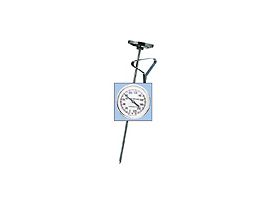 Stainless Steel Bimetal Pocket Thermometer,  1.75" Dial, Glass Lens, 8" Stem, -40 to 160F,  2F Div