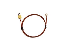 Type K Economic Bolt On Thermocouple Probe #6 Screw with Mini-Connector, 36" Fiberglass Ext. Grounded