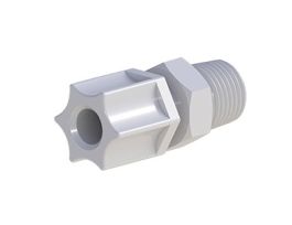 Tubing Adapter, 5/16" OD tubing x 1/4" NPT(M), Polypropylene; 5/pk