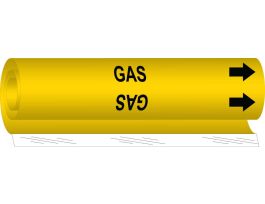 GAS Pipe Marker, 8" H x 5" W, Fits Pipes 0.5" Dia. Thru 1.375" Dia.