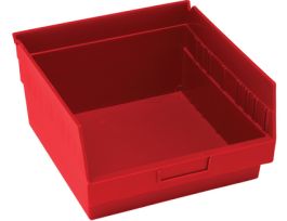 11 5/8INX 11 1/8INX 4IN SHELF BIN RED