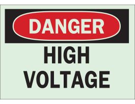 BradyGlo DANGER High Voltage Sign, 10" H x 14" W x 0.008" D, Polyester