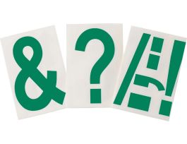 ToughStripe® Floor Marking Polyester 8 in Label Assorted Punctuation Green 20/PK