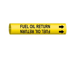 Fuel Oil Return Pipe Marker, 2" H x 2" W, Fits Pipes 2.5" Dia. Thru 3.875" Dia.