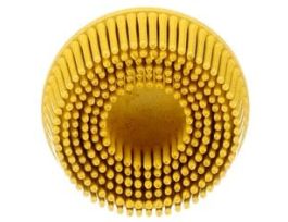 Scotch-Brite™ Roloc™ Bristle Disc, RD-ZB, 07525, 80, TR, Yellow, 2 in x 5/8 in, Tapered, 10/Carton, 40 ea/Case