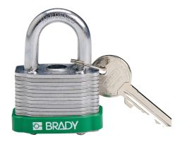 Standard Key Retaining Steel Padlocks 0.75 in Steel Shackle KD Green
