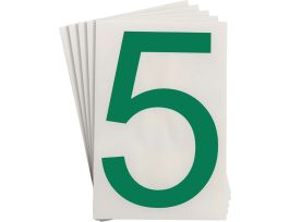 ToughStripe® Floor Marking Polyester 8 in Label Number 5 Green 20/PK