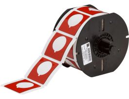 B30 Series Raised Profile Push Button Labels 1.8 in H x 1.8 in W Red 190/RL