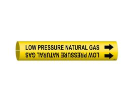 LOW PRESSURE NATURAL GAS Pipe Marker, Fits Pipes 2.5" Dia. Thru 3.875" Dia.