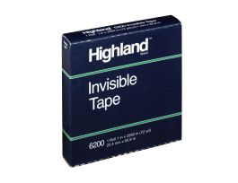 Highland™ Invisible Tape 6200, 1 in x 2592 in Boxed