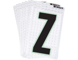 Glow in the Dark 2 in Black, Green Glow on Silver Letter Z 10/PK